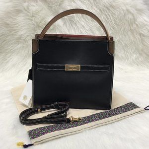 NWT Tory Burch Lee Radziwill Double Bag Black